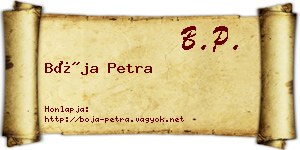 Bója Petra névjegykártya